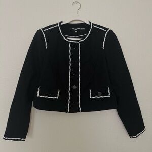 KARL LAGERFELD Women's Tweed Long Sleeve Everyday Fashion Jacket